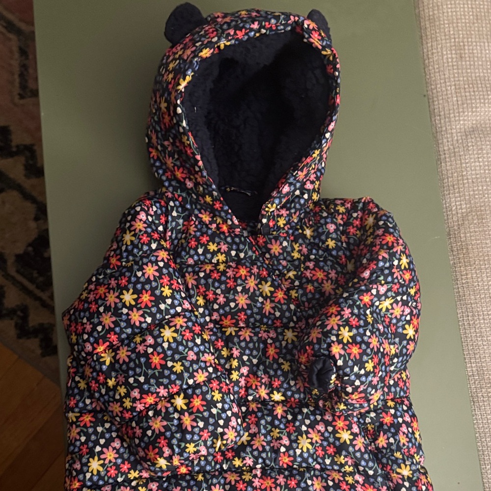 GAP Baby Floral Puffer with Hood
